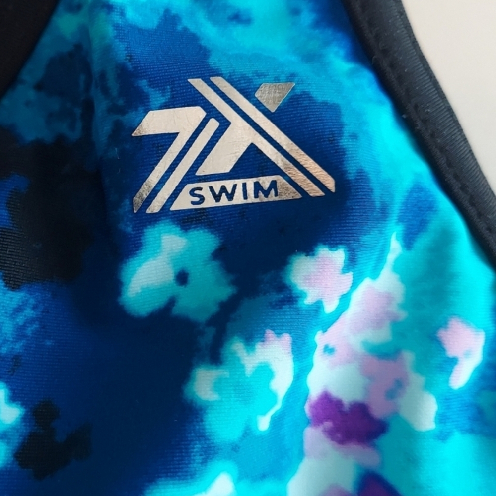 NEW ZeroXposur quick dry active floral tie-dye Helix tankini top with UPF 30 - Picture 5 of 10